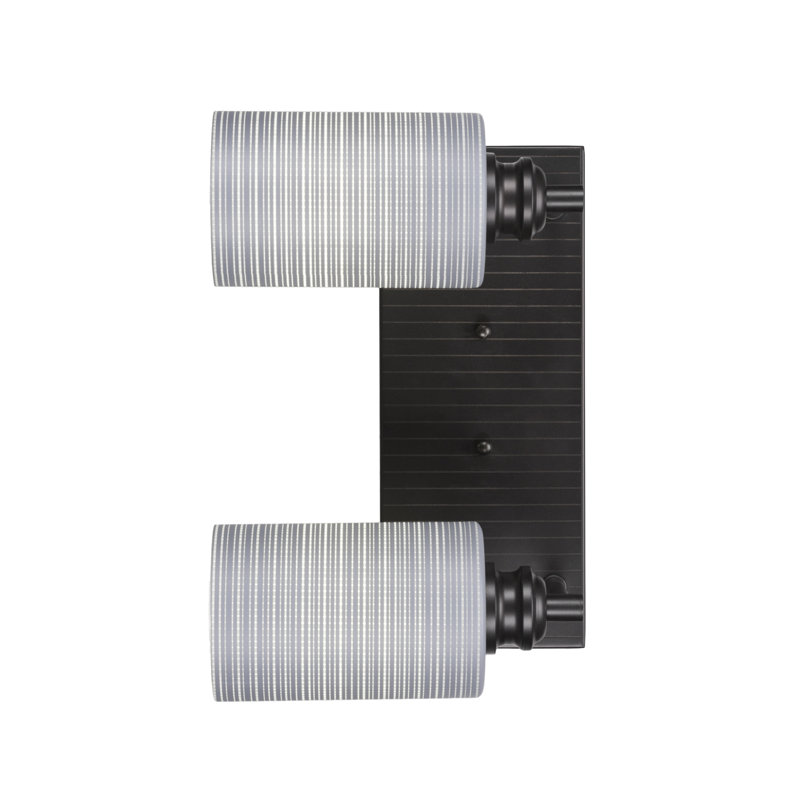 Barre d'éclairage de salle de bain 2 lumières Edge, Espresso, Gris