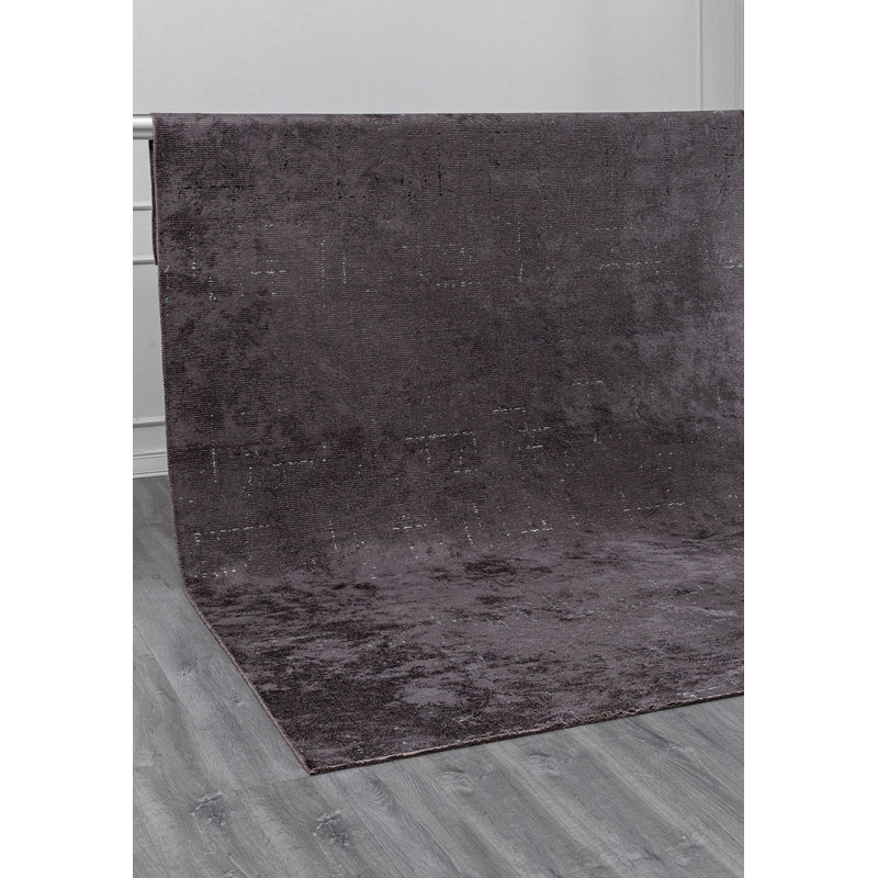 Amoros Solid Colour Hand Loom Indoor / Outdoor Area Rug, Rectangle 5'3" x 7'6"