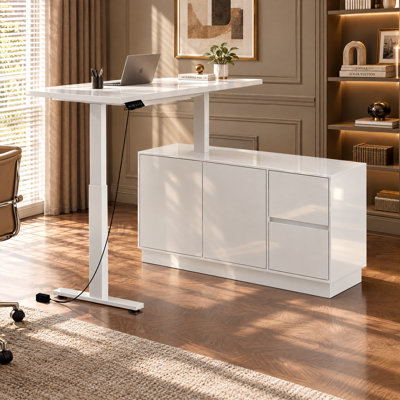 Bureau à hauteur réglable avec rangement
