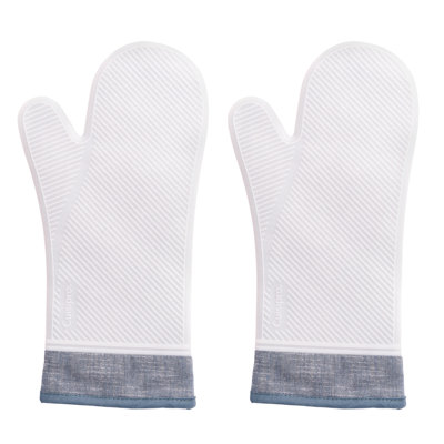 Cuisipro Silicone Oven Gloves, Pair, Heat Resistant to 260°C, Non-Slip Full Coverage Oven Mitts