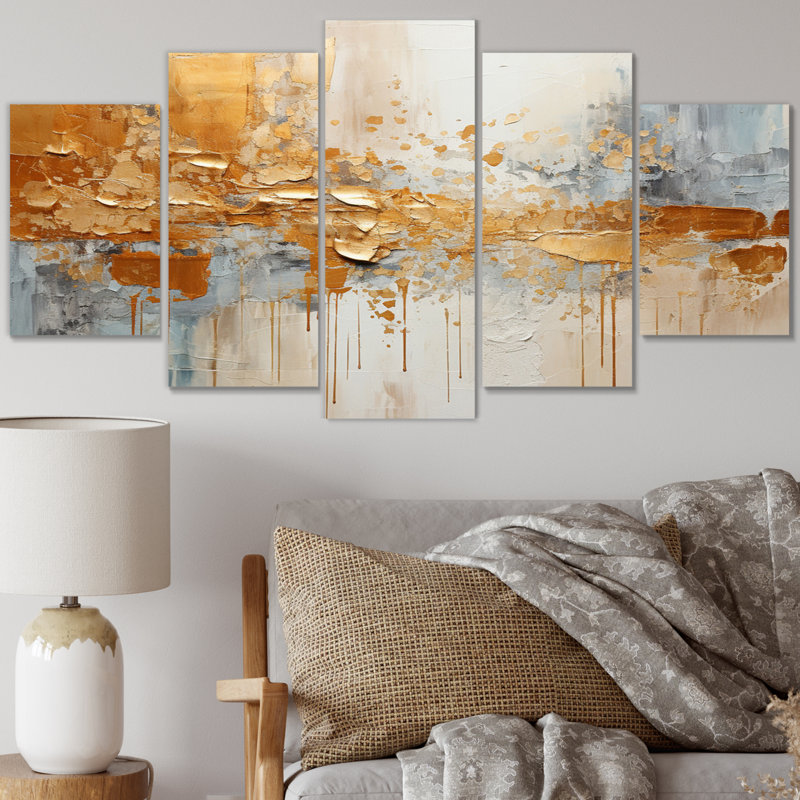 Golden Gleam I - 5 impressions sur toile tendue