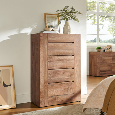 5-Drawer Dresser, Handleless Modern Chest Of Drawers