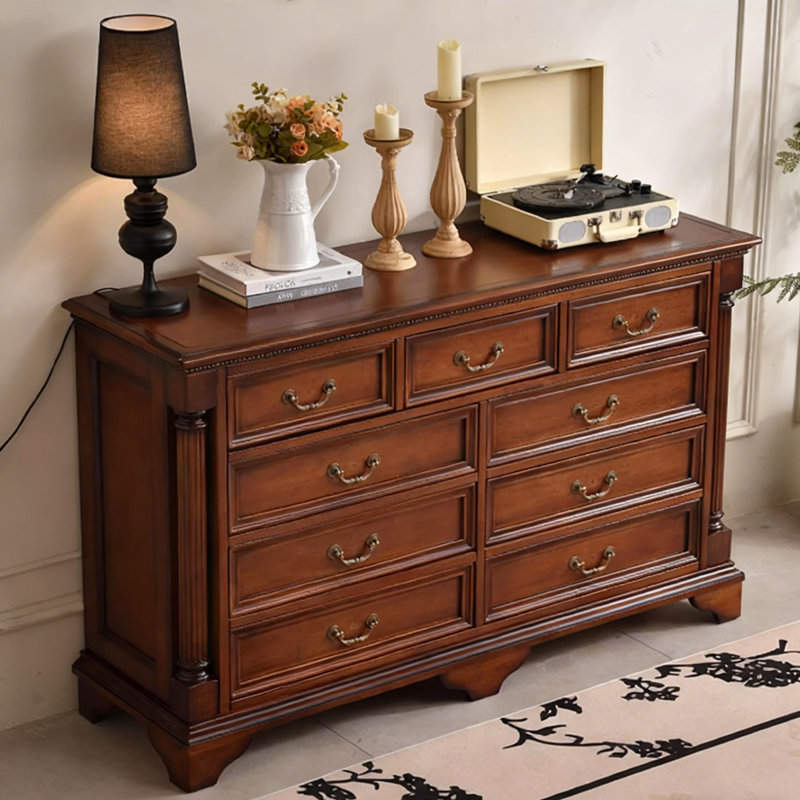 Armoire d'appoint en bois massif brun noisette