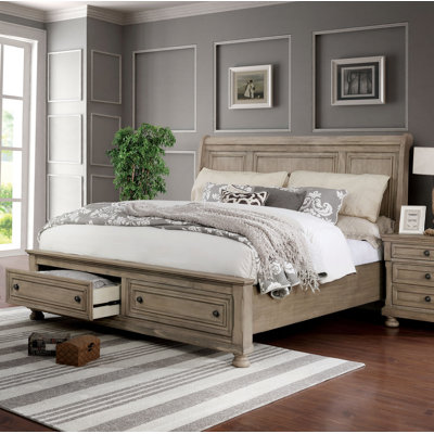 Ikko Solid Wood Sleigh Bed