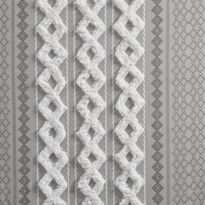 Cutrer Cotton Room Darkening Curtain Panel, 50" W x 95" L, Gray/Beige