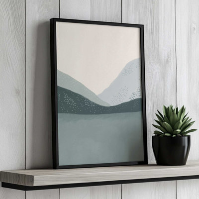 Minimal Patterned Mountains 01 by Garima Dhawan Paper Acrylic Painting Print