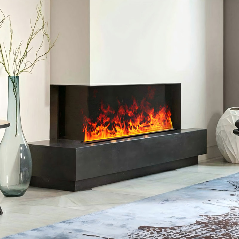 Humidificateur électrique encastré 59,06 "avec flamme simulée pour usage domestique, 6.3" H x 59.06" W x 9.45" D