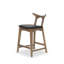 Chaise de bar carrée rembourrée en bois massif (ensemble de 2)