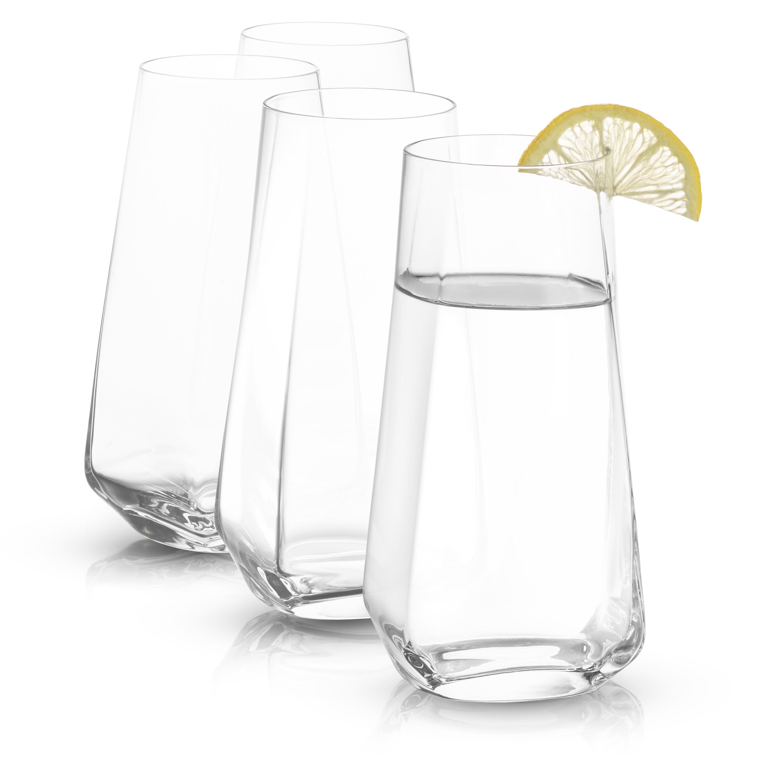 JoyJolt Gwen Highball Glasses - Set of 4 Drinking Glasses Lead-Free Crystal  Cocktail Glassware - 18oz