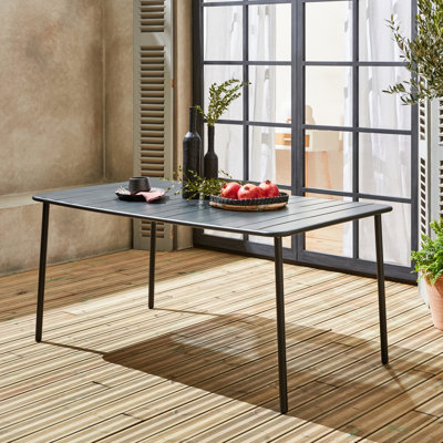 Lauring Rectangular Metal Outdoor Dining Table , 160cm cm W 90cm cm D
