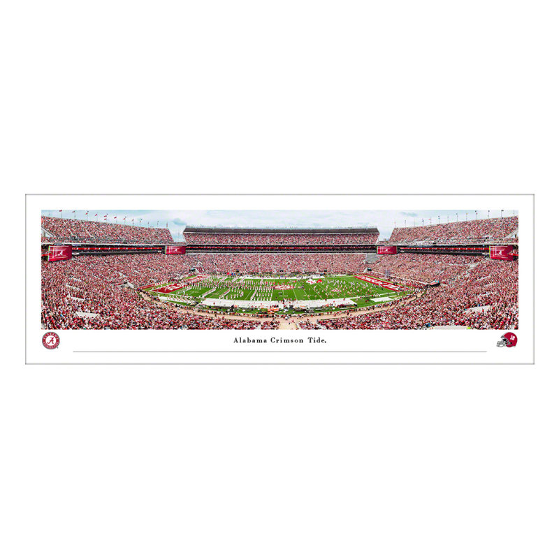 Alabama Football, impression panoramique, H 13,5 po x l 40 po x P 0,38 po, Sans cadre