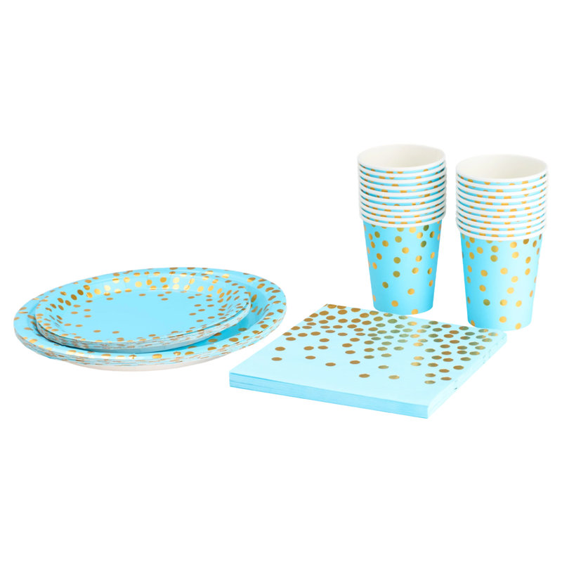 68-Piece Disposable Birthday Party Paper Tableware Set