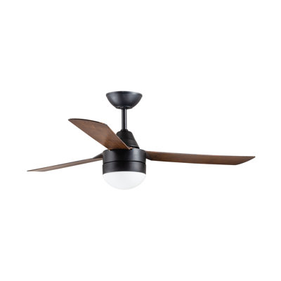 122Cm Harlene 3 - Blade Ceiling Fan with Remote Control and Light Kit Included