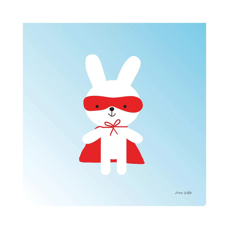 Rabbit Super Hero by Ann Kelle - Wrapped Canvas Print, 66.04 cm H x 66.04 cm W x 3.175 cm D