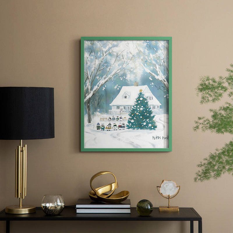 «Christmas Holiday Art DCCDXLI», reproduction d'art encadrée - bois massif, Vert, H 11 po x l 9 po