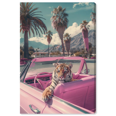 Art mural rose Rosy Tiger's Ride I