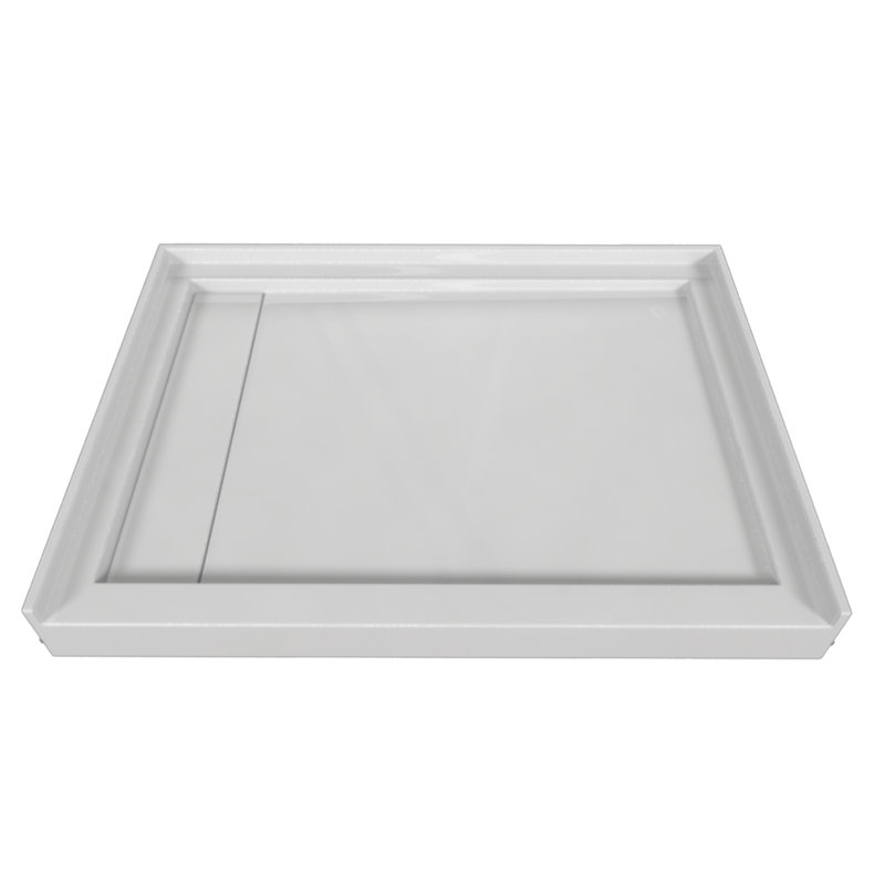 Signature 48'' W 36'' D Rectangular Single Shower Base, Biscuit, Left