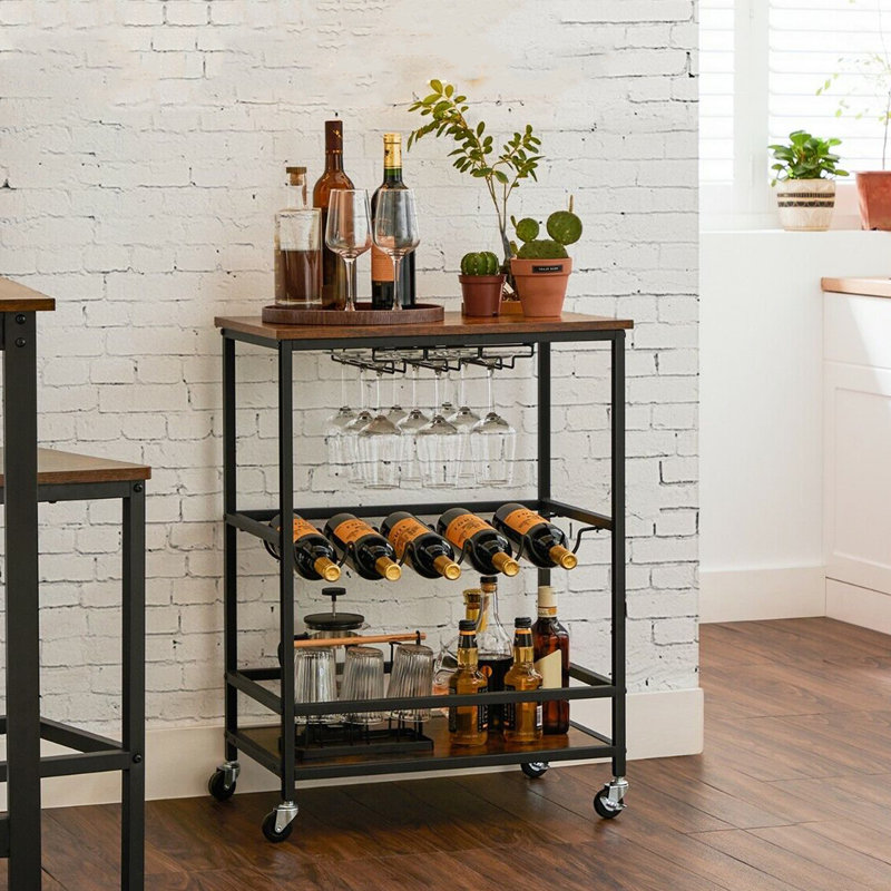 Padraic Metal Bar Cart