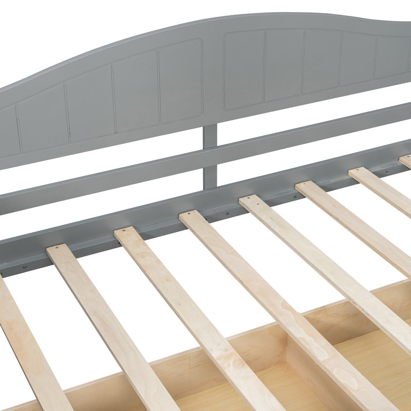 Canopy Day Bed with 2 Drawer & Wooden Frame, Gray
