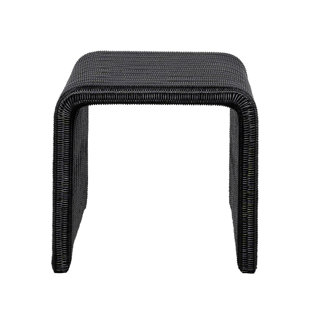 Table de bout carrée en rotin tissé