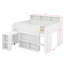 Lit mezzanine pleine grandeur pour enfants avec bureau et lit mezzanine en bois robuste à DEL avec plusieurs tablettes de rangement pour garçons et filles-621889160