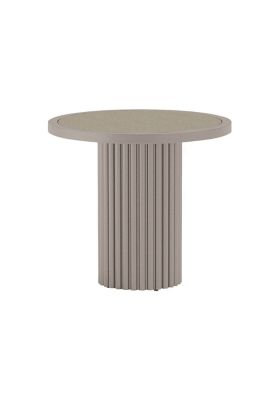 Milo Outdoor Round Side Table, Gray
