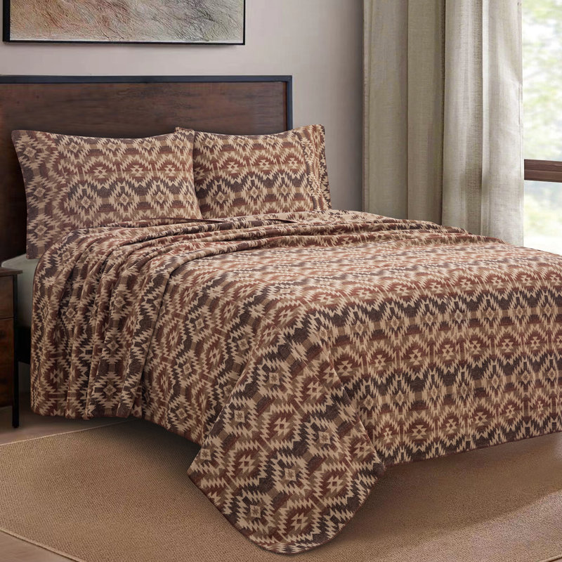 Full/Queen Southwestern Geometric Wool Blend Throw Blanket