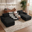 Canapé modulaire en forme de U 133,4 po pour salon, canapé-lit modulaire désossé et confortable, sans assemblage, noir-1812293294