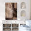 Style Mid-Century brun foncé, formes abstraites neutres, grand cadre rustique, décor minimaliste M27-101791535-101791534