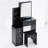 Compact Left Bedside Vanity With Led Mirror, Adjustable Brightness & Color Choices, Cushioned Seat, For Small Rooms Space- Dressing Stool Touch Control Variable And Switching, American-1016847502