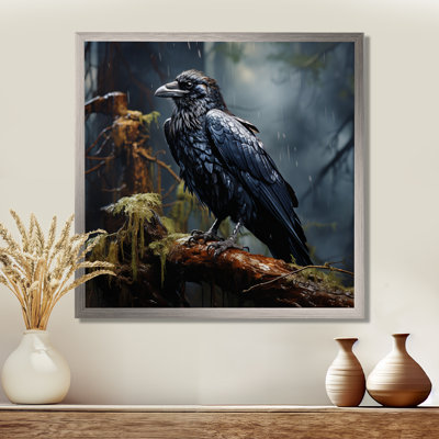 «Black Raven forest Guardian I» - art mural grand corbeau