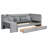 Twin Size Upholstered Daybed With Drawers, Shelves, Flip Cabinets & Side Table-739859436