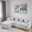 Canapé modulaire en L en chenille à compression complète avec méridienne courbée et coussins-747047182