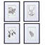 4 décorations murales pour la maison - Thèmes 20 x 28, salon, salle à manger, chambre à coucher, dessin de crayons, décorations botaniques
