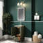 Meuble-lavabo vert entièrement assemblé avec rangement
