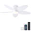42" 5-blade Indoor Tropical Flush Mount Ceiling Fan With Light And Remote/app Control-2047448057