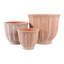 Ensemble de pots à fleurs cannelés en céramique pour l'extérieur et l'intérieur - Pots de fleurs classiques pour la décoration intérieure d'un salon ou d'un patio - ensemble de 3, 15 po, 12 po, 9 po-399524695