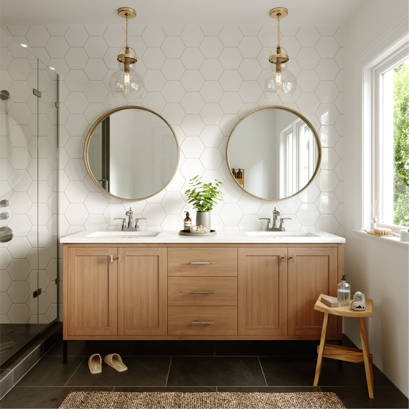 Karran Woodburn 4 In. Centerset 2-Handle Bathroom Faucet With Matching Pop-up Drain, Chrome