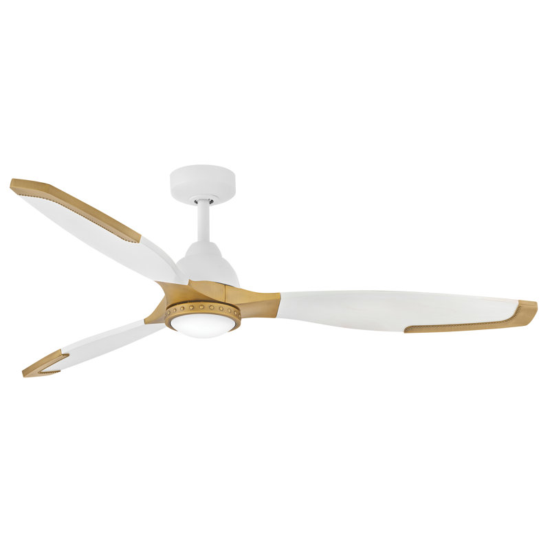 Ventilateur de plafond intelligent DEL intégré Hinkley Aileron, Blanc mat