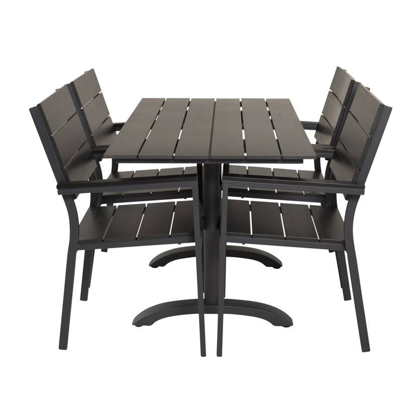 Devansh 4 - Person Patio Dining Set with Rectangular Table