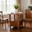 Mid-Century Solid Wood Round Dining Table With Storage Shelf