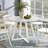Contemporary Round Dining Table – White Trestle Base