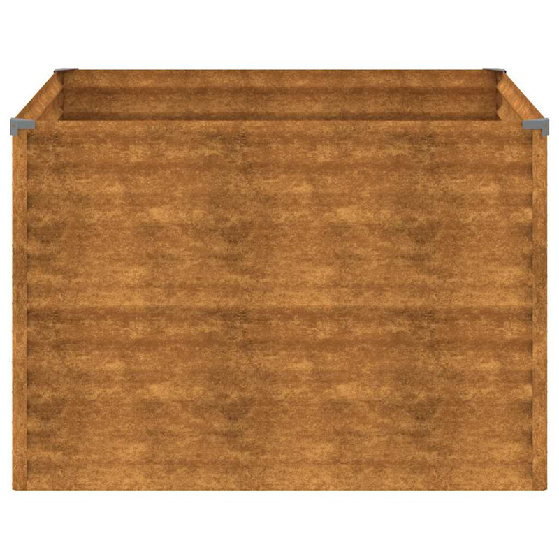  Lit surélevé de jardin en acier Corten 39,4 po x 39,4 po x 27,2 po