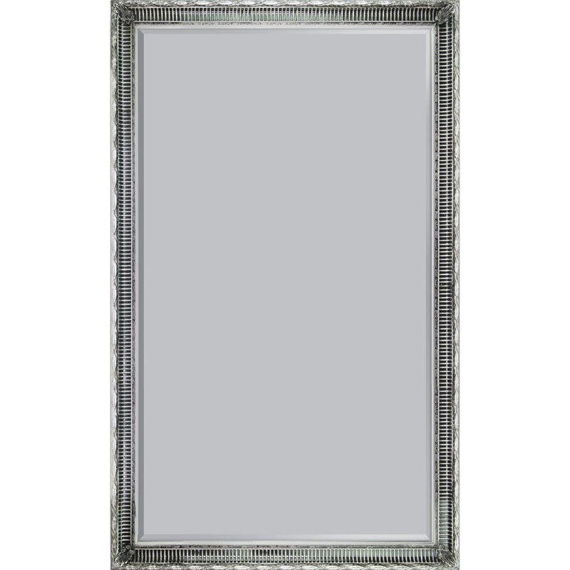 Efharis Wood Flat Wall Mirror, Silver, 79cm x 55cm