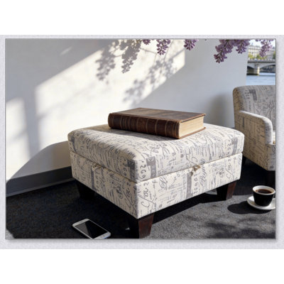 Linen Upholstered Storage Ottoman With Lift-Top Hidden Compartment, Perfect For Extra Storage And Seating