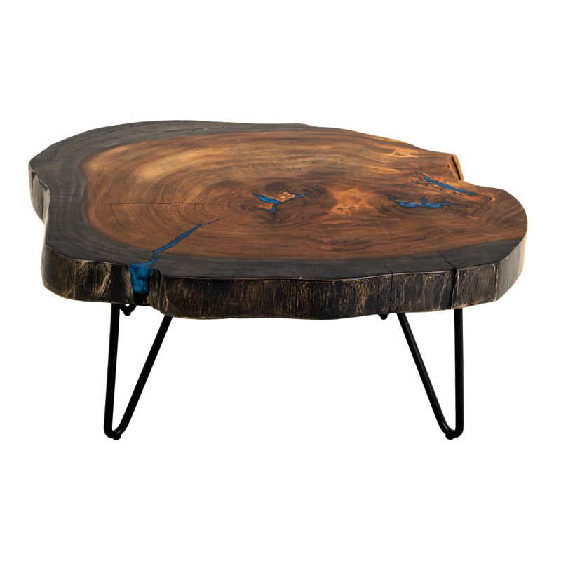 Parota Epoxy Live Edge Cocktail Table