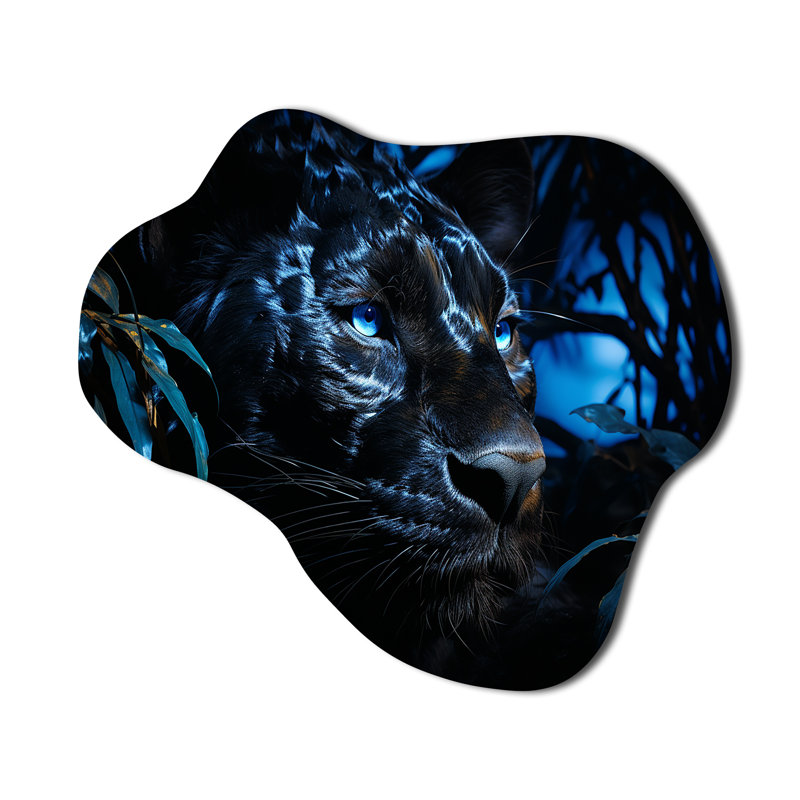 «Black Panther Under The Moonlight - Cloud Panther», art mural en métal, reproduction de sculpture murale asymétrique