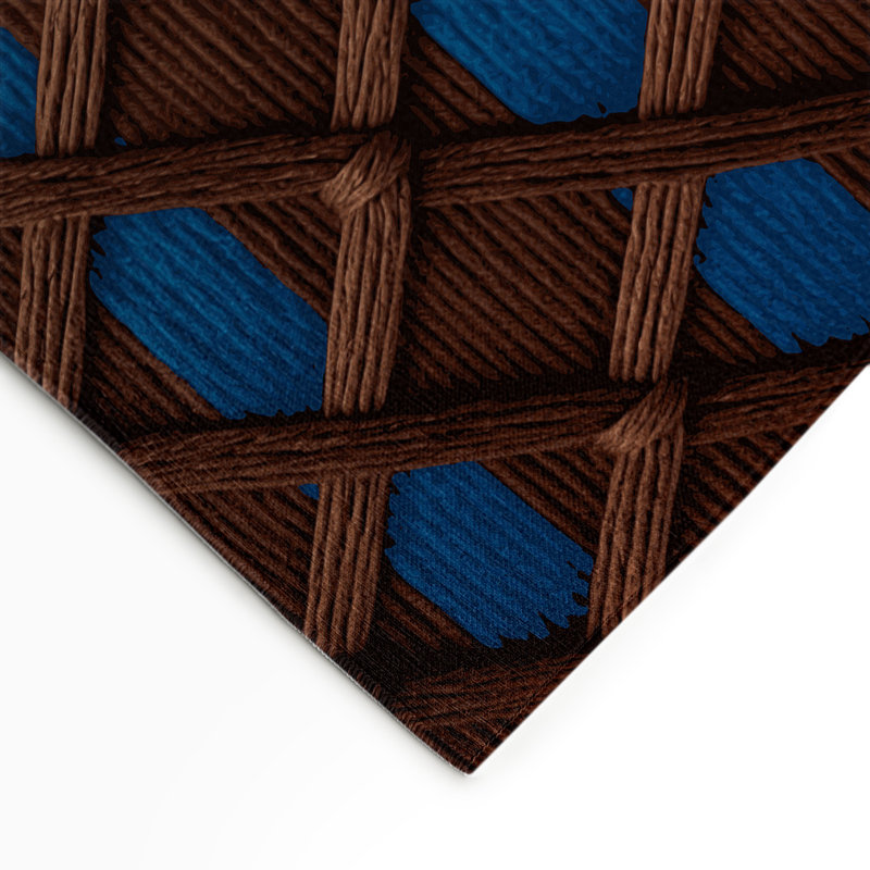 Tapis noir intérieur et extérieur Trellis, Rectangle 5 pi x 7 pi