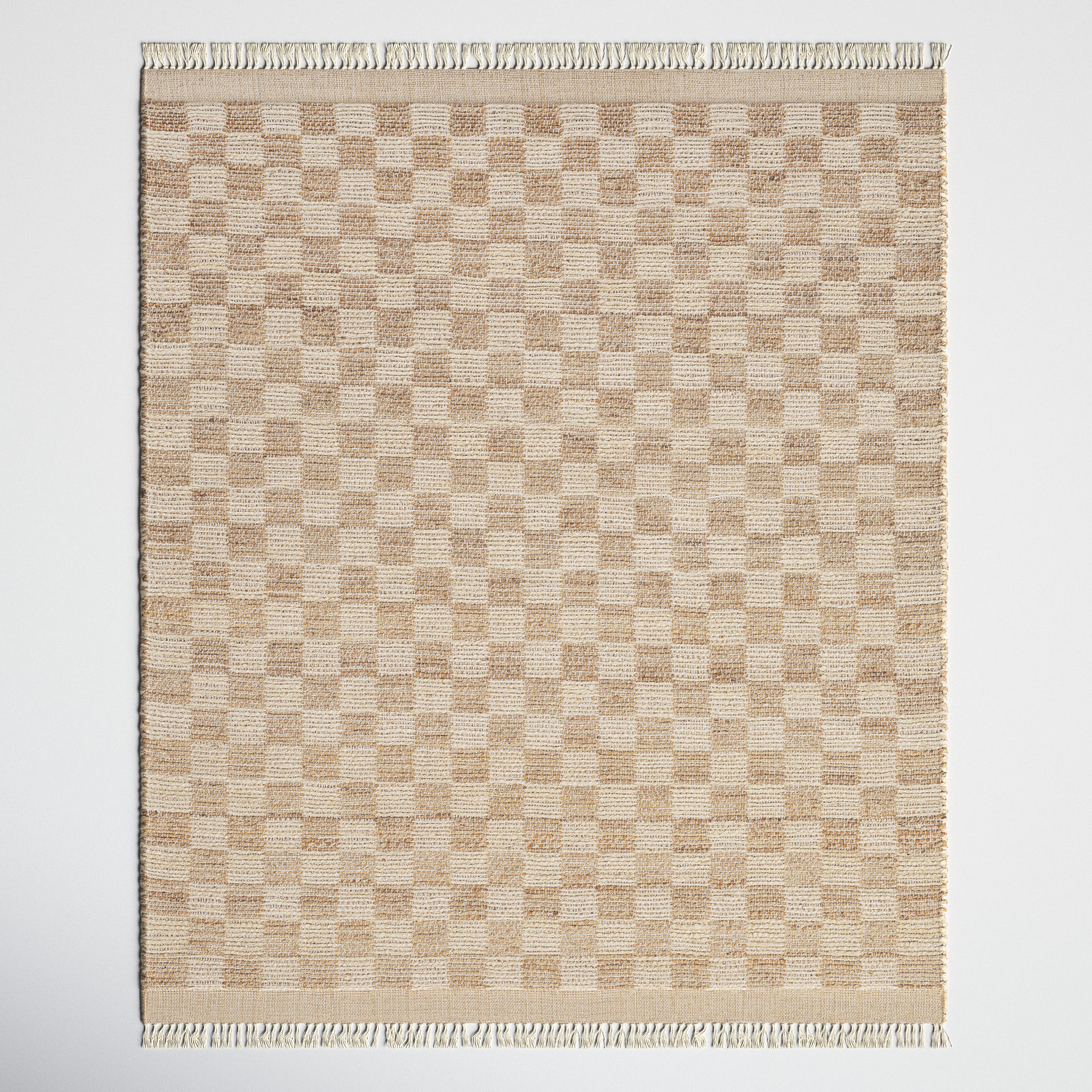 Tali Hand-Woven Checkered Jute Rug, Rectangle 8' x 10'