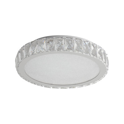 Plafonnier à DEL en cristal, plafonnier encastré de 13,8 po, luminaire moderne à intensité variable de 38 W, à économie d'énergie, parfait pour le salon, la chambre à coucher et la cuisine